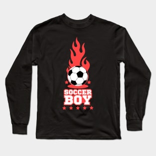 Soccer Boy - Black - Soccer Players Boys Long Sleeve T-Shirt
